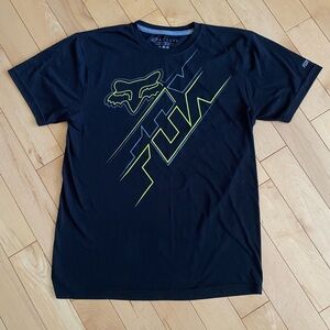 Fox Racing Active Tech Men’s T Shirt Size Medium Black Lime Green EUC